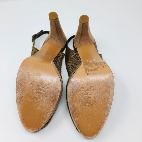 STUART WEITZMAN tan crochet peep toe heels, size 8.5 - Picture 6 of 6